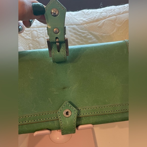 Burberry Blue Label Leather Wallet Lime Green Nova Check Lined Japan Luxury - Picture 10 of 17